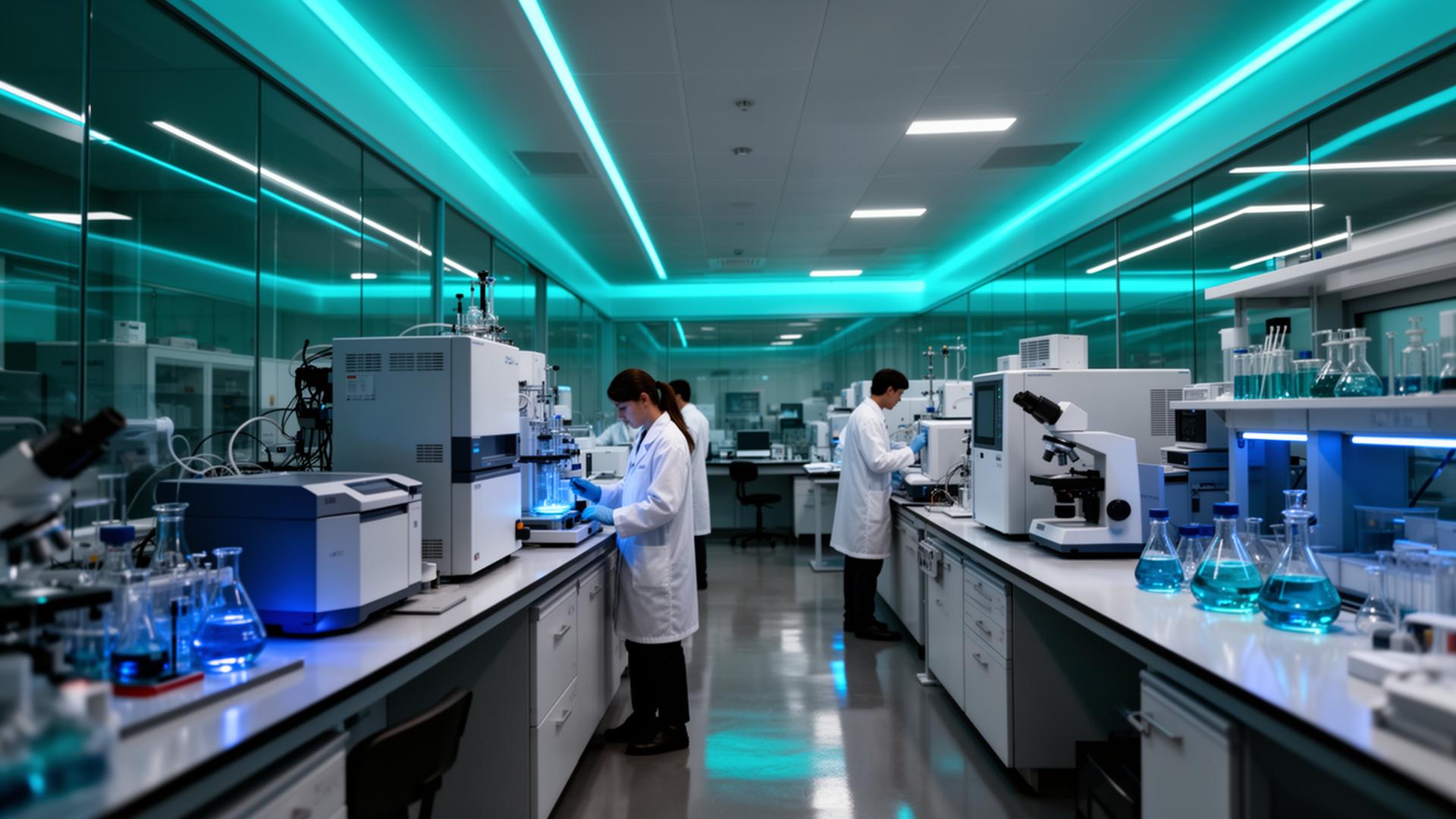 Laboratório moderno de análises da Inova